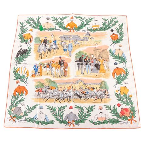 Hermès Courses a Chantilly Silk Scarf 